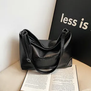 Women Casual Soft PU Leather Tote Bag Large Capacity Embossed Letters Fashion Shoulder Bag For Daily Commute Work