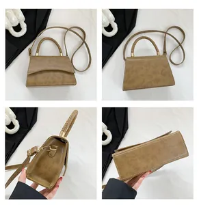 Détails du sac à main vintage en similicuir texturé avec poignée tressée et bandoulière