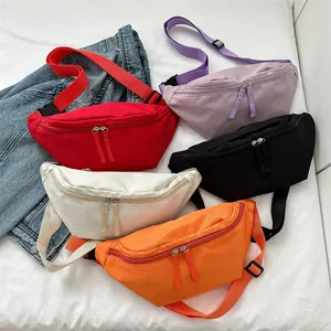 Women Men Casual Oxford Cloth Waist Bag Large Capacity Crossbody Chest Bag Adjustable Strap Sport Fanny Pack Outdoor Bag