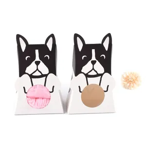 Cajas de regalo de bulldog con ventana transparente para calcetines y accesorios