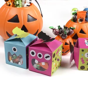 Κουτιά Ζαχαρωτών Τέρατα Halloween Με Παράθυρο Χαρτόνι Trick Or Treat Κουτί Δώρου για Δώρα Πάρτι Halloween