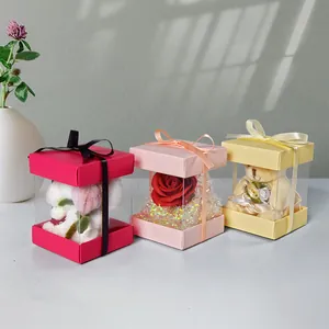 Eleganti Scatole Regalo Trasparenti Pieghevoli Con Nastro A Fiocco In Seta E Finestra Chiara Per Confezioni Regalo Di Matrimonio Compleanno Festa