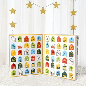 30-day Ramadan advent calendar boxes with white mosque and moon star patterns