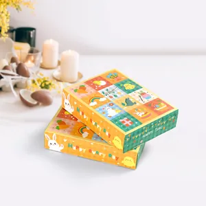 Easter 12-grid DIY surprise gift boxes with cute rabbit and chick cartoon patterns