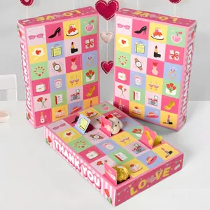 Pink Mother's Day 24-day advent calendar gift box with thank you message and icons
