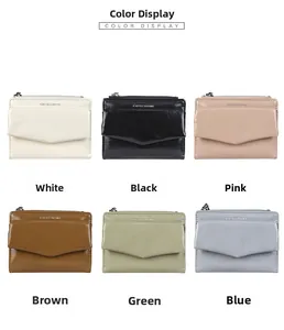 Détails des portefeuilles enveloppe pour femmes en blanc, noir, rose, brun, vert et bleu
