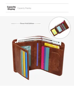 Innenansicht der braunen Vintage-Herrenbrieftasche mit Kartenfächern und Geldscheinfach
