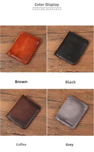 Heren bifold portemonnee kleurendisplay met bruine, zwarte, koffie en grijze opties