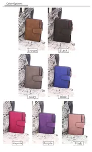 Portefeuilles rétro mats pour femmes présentés en plusieurs couleurs avec logo Lucky
