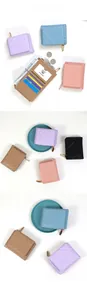 Detailed interior of quilted trifold wallet showing card slots and coin pocket