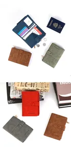 Vista interna e selezione colori del portafoglio passaporto RFID multifunzionale