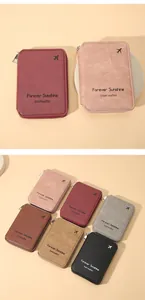 Vue détaillée des 6 options de couleurs pour le protège-passeport avec fermeture éclair