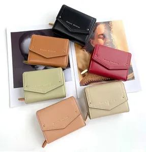 Short women's wallets in six colors with Forever Sunshine gold stamp and zipper