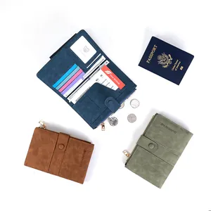 Multifunctional RFID blocking travel passport wallet in three colors with multiple card slots