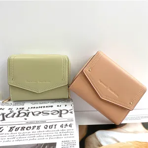 Women's Short Trifold Wallet PU Leather Forever Sunshine Print Metal Rivet Zipper Multi Card Slot Coin Purse Mini Clutch