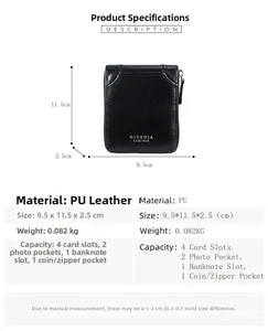 Spécifications de taille et structure interne du portefeuille vintage pour homme