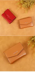 Détail macro du portefeuille enveloppe en cuir PU avec gravure argentée Classic Star
