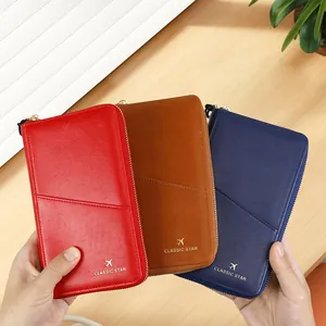Minimalistische RFID-Schutz Reisepass-Brieftaschen in drei Farben mit klassischen Flugzeug-Logo