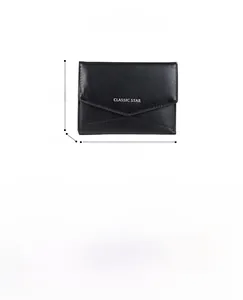 Portefeuille enveloppe Classic Star à trois volets dimensions 13x9,5x2,5cm noir