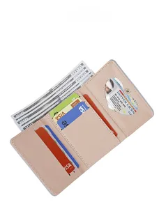Interior view of the trifold bear wallet showing multiple card slots and clear photo window