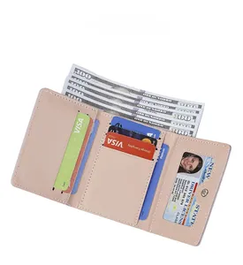 Detailed interior of a tri-fold wallet with multiple card slots and cash compartments