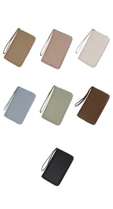 Color options of the lychee texture passport wallet showing seven elegant finishes