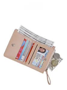 Detail view of the multi-functional interior compartments of this small bow wallet