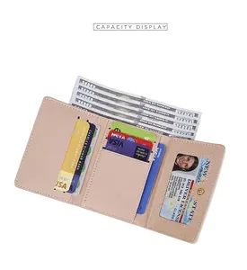 Internal layout of three-fold pastel purse with card slots and large bill compartment