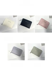Litchi pattern leather wallets in five colors showing the classic star logo detail