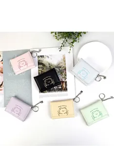Set di mini portafogli a forma di orso in colori pastello con portachiavi in metallo