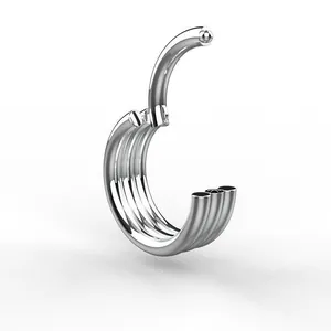 Stainless Steel Hinged Segment Ring Multi Layer Septum Nose Ring Clicker Earring For Women Men Body Piercing Jewelry