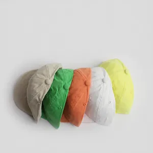 Berretti da baseball in cotone per bambini in cinque colori vivaci con visiera morbida