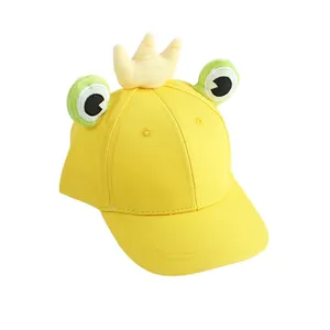 Casquette de baseball grenouille jaune pour enfants avec couronne pour la protection solaire