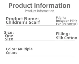 Detailed product information and material specs for the kids astronaut plush scarf