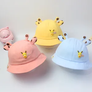 Lindos sombreros de sol de algodón para bebés con orejas de jirafa en colores pastel