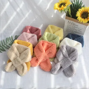 Kinder Warmer Schal Lammwolle-Imitat Weich Verdickt Einfarbig Halswärmer Für Baby Jungen Mädchen Winter Herbst Zubehör