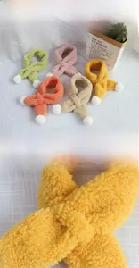 Detailed plush texture and five assorted colors of soft fleece scarves for kids
