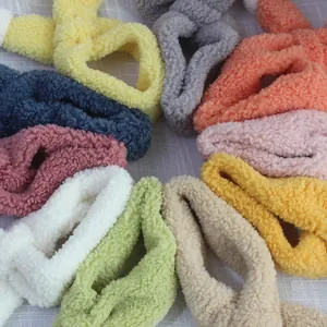Winter lamb fleece neck warmer scarf for kids in various soft vibrant colors