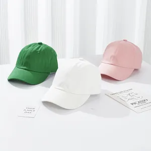 Minimalistische Baumwoll Baseball Caps für Kleinkinder in Pastellgrün Weiß und Rosa