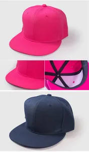 Détails de l'intérieur du snapback en coton, bandeau de sudation et coutures renforcées