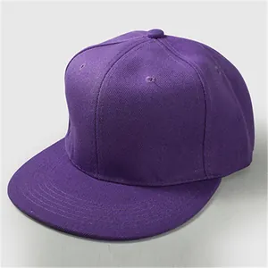 Casquette de baseball à bord plat violet foncé en sergé de qualité supérieure au look hip hop