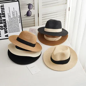 Breathable straw panama hats in multiple colors for sun protection and summer vacations