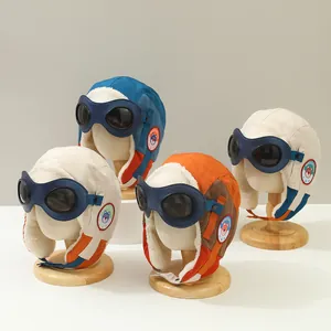 Bonnets d'aviateur d'hiver pour enfants avec lunettes et doublure polaire chaude