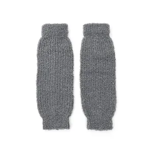 Dunkelgraue grobe Strick-Beinstulpen aus Wolle für JK-Stil und Harajuku-Mode