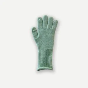 Mintgrüne Wollmischung Strickhandschuhe mit Touchscreen-Finger und Rippbündchen für Winter