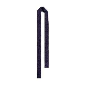 Slim wool blend knit scarf in deep purple with soft texture for winter styling