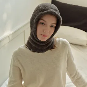 Dark grey faux fur Balaclava hood scarf for men and women providing winter warmth