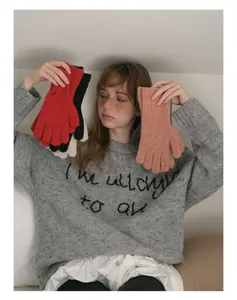 Wollen winterhandschoenen met pailletten en touchscreen-functie in diverse mooie kleuren