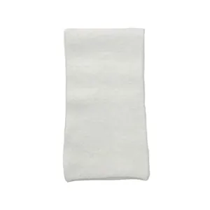 Minimalist white wool blend knitted scarf featuring a thick solid color and soft fiber texture