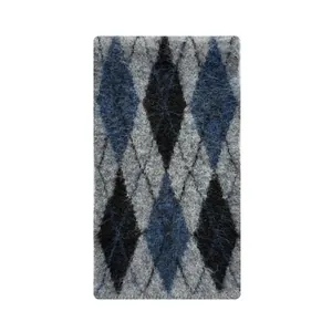 Unisex Strickschal aus Wollmischung mit Rautenmuster und weicher gebürsteter Textur
